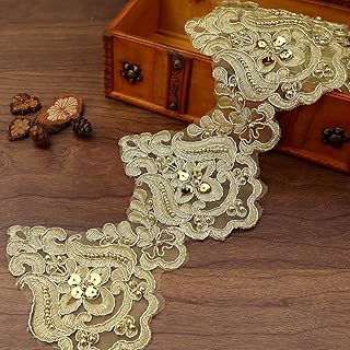 超宽金属金色蕾丝花边,金色威尼斯蕾丝花边,3 码新娘礼服蕾丝边饰婚纱